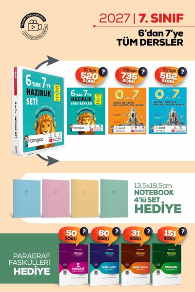 Tonguç Yayınları 6'dan 7'ye Hazırlık Seti ( 6 Dan 7 Ye Ilk Adım Kitabı 0’dan ...