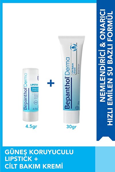 Bepanthol Cilt Kremi 30 gr + Spf Güneş Koruma Lipstik Dudak Kremi 4,5g - Günl...