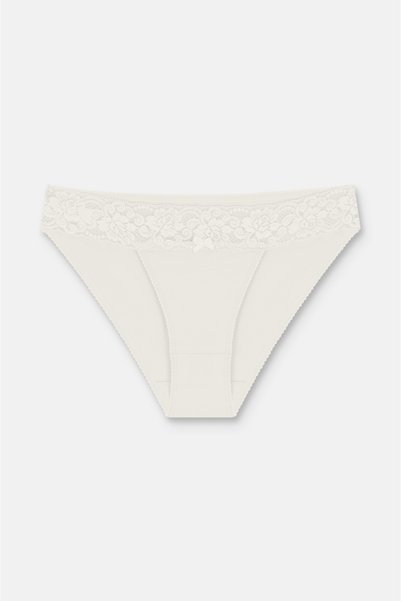 SUWEN 3'lü Pamuklu Dantelli Normal Bel Slip Külot