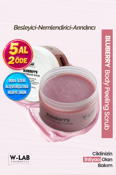 W-Lab Cosmetics Blueberry Body Peeling Scrub 250 Ml Besleyici Nemlendirici Ar...