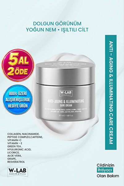 W-Lab Cosmetics Anti-Aging & Illuminating Cream 50 Ml Yüz, Boyun ve Dekolte A...