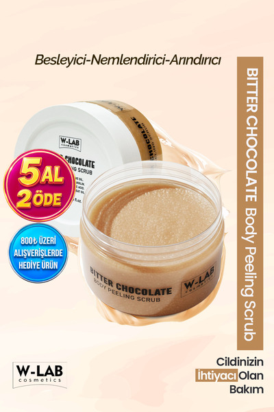 W-Lab Cosmetics Bitter Chocolate Body Peeling Scrub 250 Ml Besleyici Nemlendi...