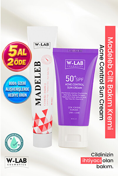 W-Lab Cosmetics Madeleb Krem 40 ml ve W Lab Akne Kontrol Güneş Kremi 50 Ml