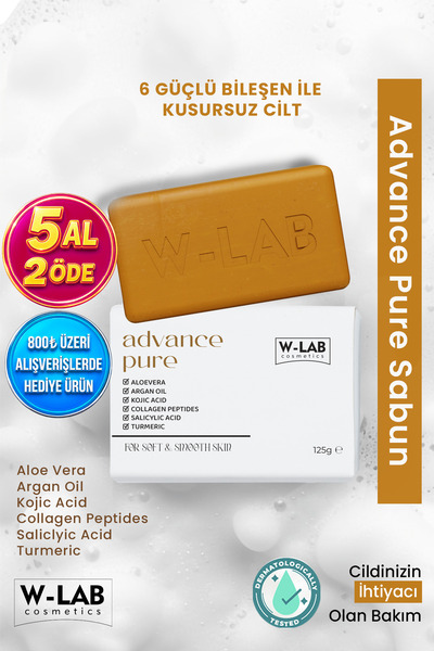 W-Lab Cosmetics Advance Pure Aloe Vera, Argan Yağı, Kojik Asit, Kolajen, Sali...