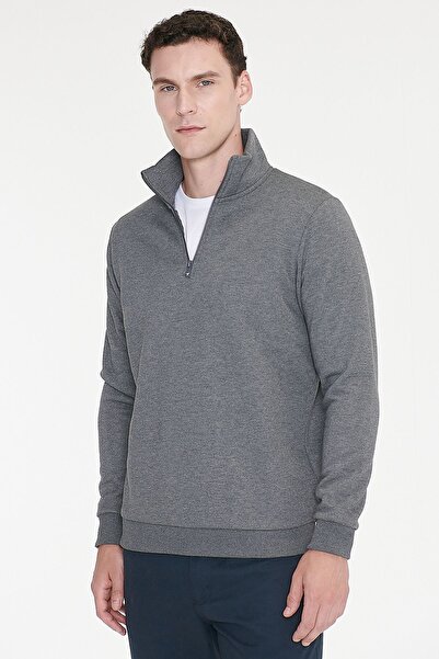 AC&Co / Altınyıldız Classics Men's Anthracite-Melange Standard Fit Fleece Lin...