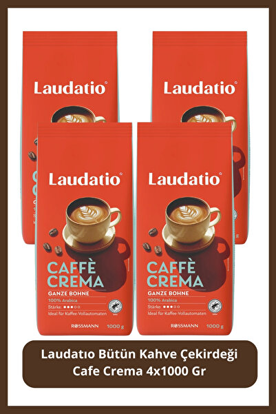 Laudatio Bütün Kahve Çekirdeği Cafe Crema 4x1000 Gr