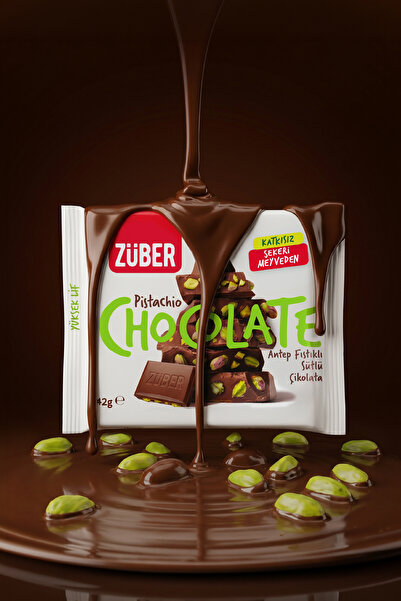 Züber Antep Fıstıklı Sütlü Çikolata 42g x 6 Adet