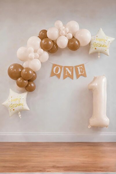 Patladı Gitti Coffee One 1St Birthday Party Set – Caramel Coffee and Sea Sand...