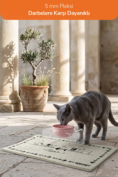 GOBYPET Tekli Dekoratif Kedi Ve Küçük Irk Köpekler İçin Mama Veya Su Kabı Pas...