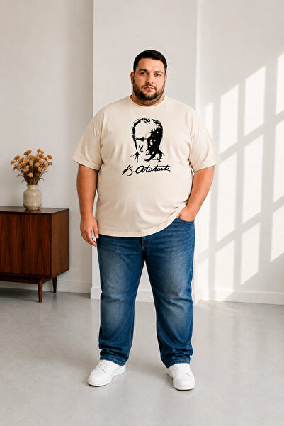 sngl tekstil Tricou cu mânecă scurtă pentru bărbați, mărime mare, cu imprimeu...