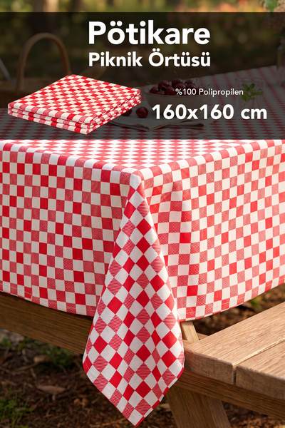 Meleni Home Gingham Patterned Tablecloth - Table Cloth Picnic Camping Decorat...