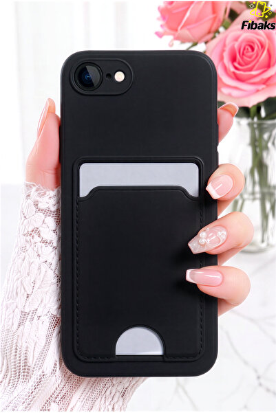 Fibaks iPhone 6s Kılıf Kamera Korumalı Kartlıklı Cüzdanlı Kırmızı Tuşlu Siyah...