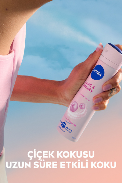 NIVEA Kadın Sprey Deodorant Pearl&Beauty 150ml, 72 Saat Anti Perspirant Koruma, Alkolsüz, Çiçeksi Koku