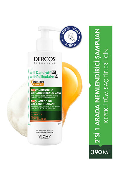 Vichy Dercos Hyalüronik Asit İçeren Kepek Karşıtı & Nemlendirici 2'si 1 Arada...