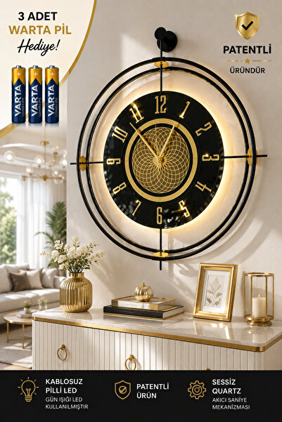 MetaQuartz Aksesuar siyah Laviento - Siyah Göbek GOLD RAKAM 55*60 CM (ÖZEL SE...