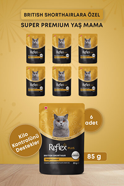 Reflex Plus Britsh Shorthair Yetişkin Kedi Konservesi 85gr x 6 Adet