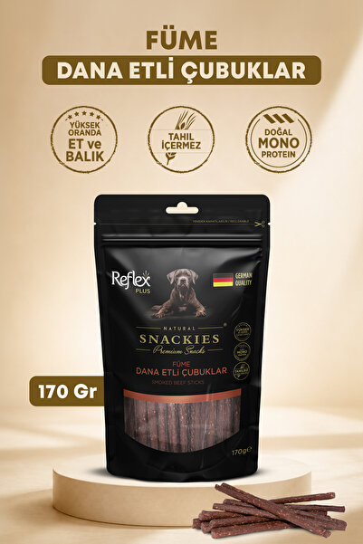 Reflex Snackies Natural Füme Dana Etli Tahılsız Köpek Ödül Çubuğu 170gr Luxury