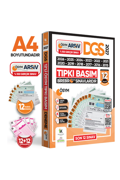 2027 DGS Çıkmış Soru Tıpkı Basım ÖSYM TAM Kitapçık SAY-SÖZ-TM 12li Deneme D. Çözümlü Türkiye Geneli