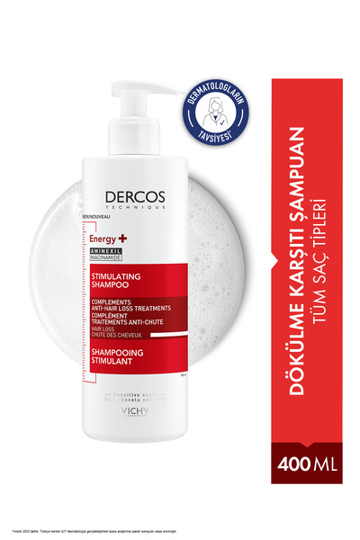Vichy Dercos Energisant ENERGY+ Niasinamid İçeren Koparak Saç Dökülmesine Kar...