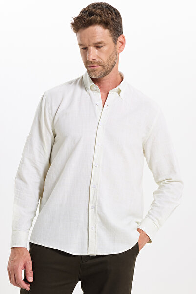 Tudors Men's Regular Fit Comfortable Cut 100% Cotton Linen Effect Plain Green...