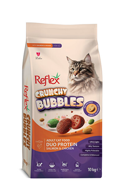 Reflex Crunchy Bubbles Duo Protein Somonlu ve Tavuklu Yetişkin Kedi Maması 10 kg
