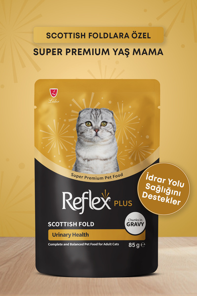 Reflex Plus Pouch Scottish Fold İdrar Yolu Sağlığı Destekli Soslu Yetişkin Ke...
