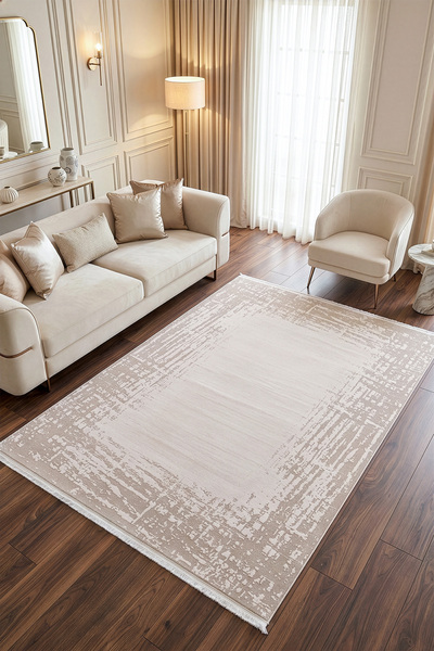 Koza Halı Koza Hayad Nazende Krem Bej Halı Kilim Salon Oturma Odası Yatak Oda...