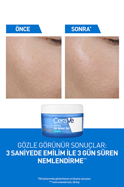CeraVe HA Water Gel Tüm Cilt Tipleri İçin Uygun Hyalüronik Asit İçeren Su Bazlı Yüz Nemlendirici Krem 48 gr
