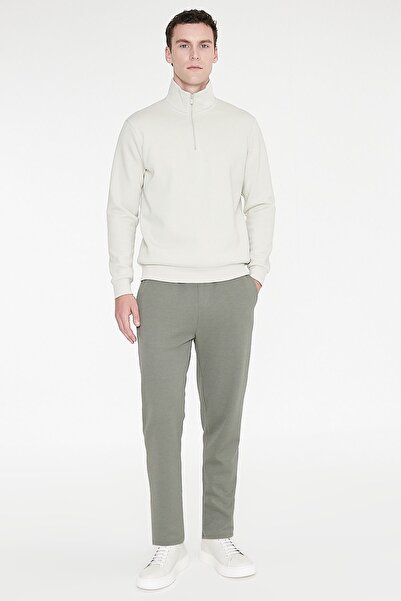 AC&Co / Altınyıldız Classics Men's Khaki Cotton Diagonal Patterned Jogger Pan...