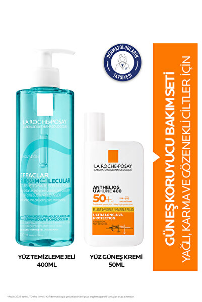 La Roche Posay Yağlı&Karma Ciltler İçin Yağlanma Karşıtı Set:Effaclar Supramo...
