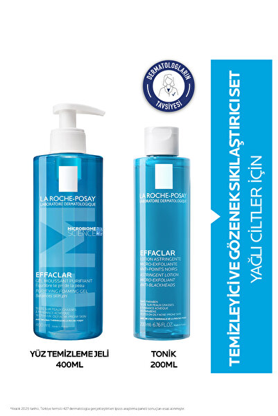 La Roche Posay Yağlı Ciltler İçin Cilt Bakım Seti : Effaclar Yüz Temizleme Je...