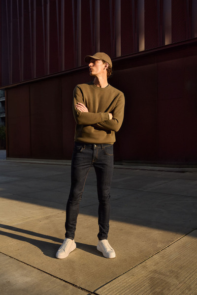 AC&Co / Altınyıldız Classics Erkek Haki Standart Fit Normal Kesim Içi Polarlı 3 Iplik Bisiklet Yaka Pamuklu Sweatshirt