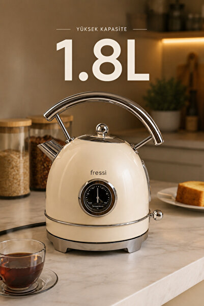 Fressi Isı Göstergeli Retro Kettle Su Isıtıcısı 1,8 Litre Fr-kt06 Magnoli