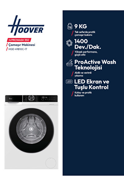 Hoover Hgd 49B10C-17 9 kg 1400 Devir Çamaşır Makinesi