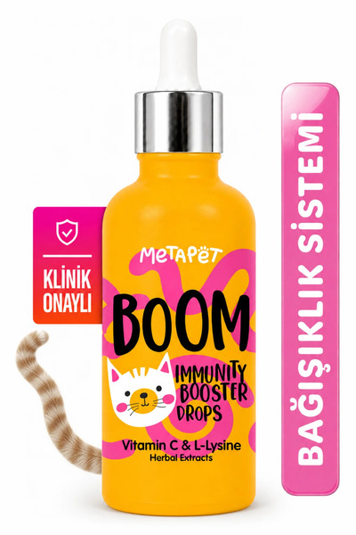 Metapet Kediler için Bağışıklık Destekleyici, L Lizin C Vitamini Damlası, Imm...