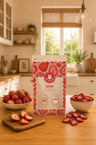 Antep Pazarı Çilek Kuru Meyve Cipsi - Dondurularak Kurutulmuş Freeze Dried Çı...