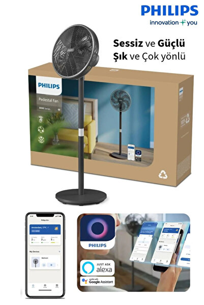 Philips 3000 Serisi Vantilatör Güçlü ve Ultra Sessiz, 19 dB 30 metreye kadar ...