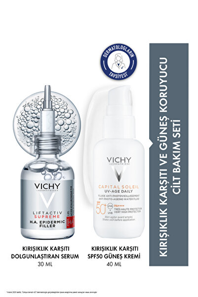 Vichy Yaşlanma & Kırşıklık Karşıtı Serum ve Güneş Kremi Seti