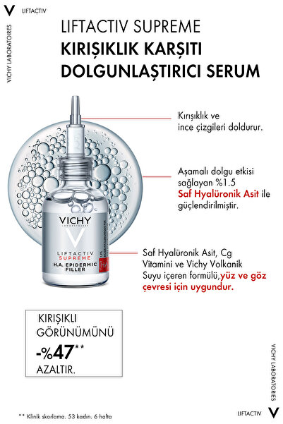 Vichy Liftactiv Kırışıklık Karşıtı Cilt Bakım Seti: Dolgunlaştırıcı Serum 30ml&Yaşlanma Karşıtı Krem 15ml