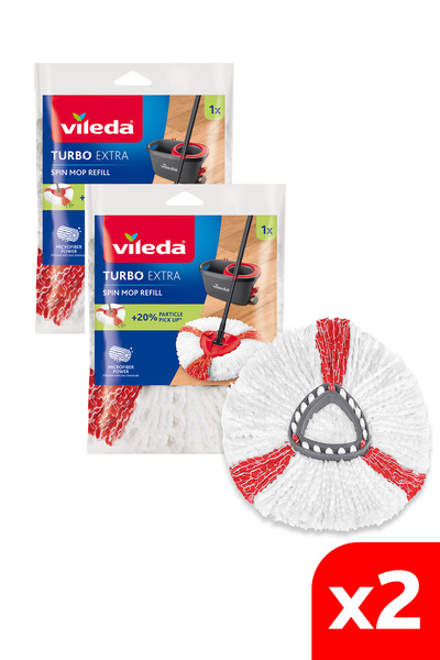 Vileda 2 Pack Turbo 2in1 Triangle Head Replacement Mop