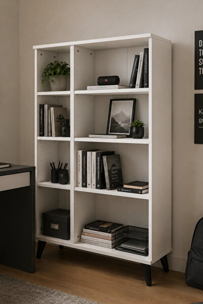 Dienni Simple 6 Raflı Kitaplık Ayarlanabilir Raflı Mutfak Kiler Organizer 90x...