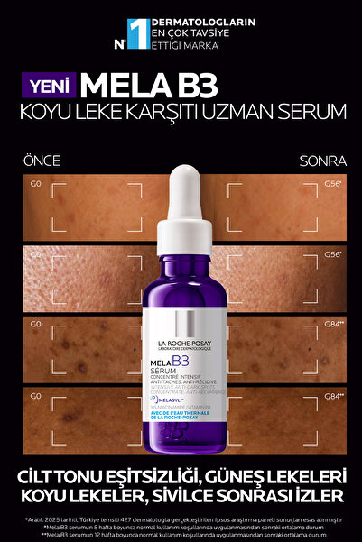 La Roche Posay Leke Karşıtı Cilt Bakım Seti: MELA B3 Serum 30ml&Anthelios Uvmune HEVL+ SPF50+ Yüz Güneş Kremi 15ml
