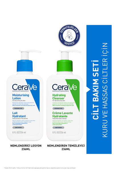 CeraVe KURU VE HASSAS CİLTLERE ÖZEL CİLT BAKIM SETİ