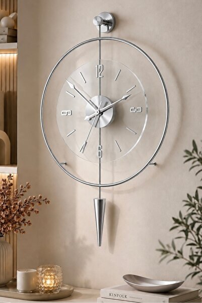 MetaQuartz Aksesuar GÜMÜŞ LUXPEN - Quartz Mekanizma - Metal Mobilya Duvar Saati
