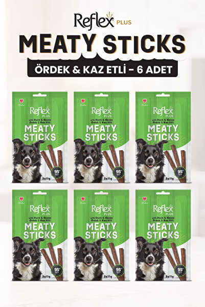 Reflex Plus Meaty Sticks Ördek ve Kaz Etli Köpek Ödül Çubuğu 3X11GR Altılı Paket