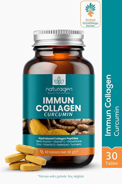 Naturagen Immun Collagen Curcumin 30 Tablet | Zerdeçallı | Hidrolize Kolajen ...