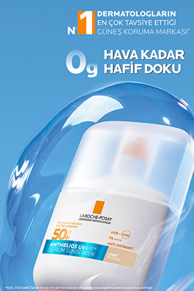 La Roche Posay Anthelios UVAIR SPF50+ Aydınlık Görünüm Veren Renkli Ultra Güçlü Yüz Güneş Koruyucu Serum 50 ml