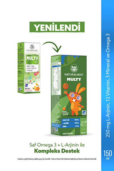 Naturalnest Multy Balık Yağı Şurup 150 ml — Multivitamin Mineral
