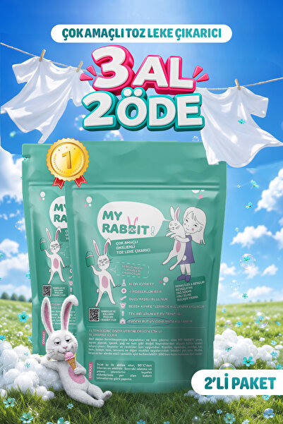 My Rabbit! Çamaşır Ve Yüzey Için Çok Amaçlı Oksijenli Toz Leke Çıkarıcı ve be...
