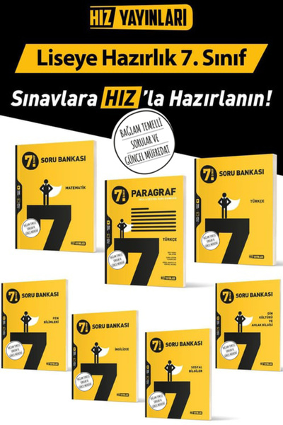 Hız Yayınları 7.Sınıf Tüm Dersler Soru Bankası Seti Bağlam Temelli Sorular- G...